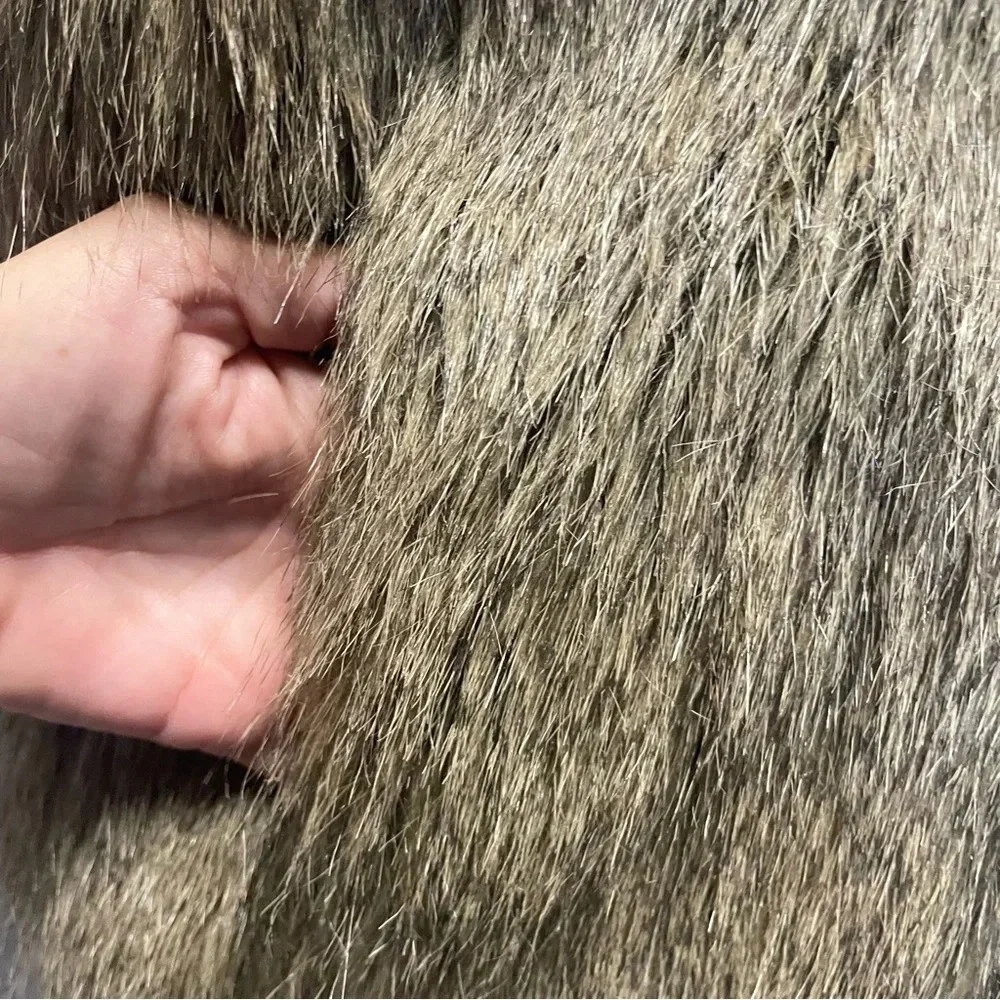J Crew Silk and Vegan Faux Boho Hippie Fur Vest